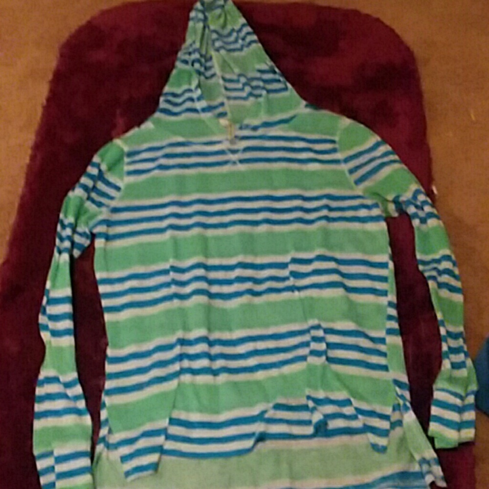 Cute striped Green and blue hoodie